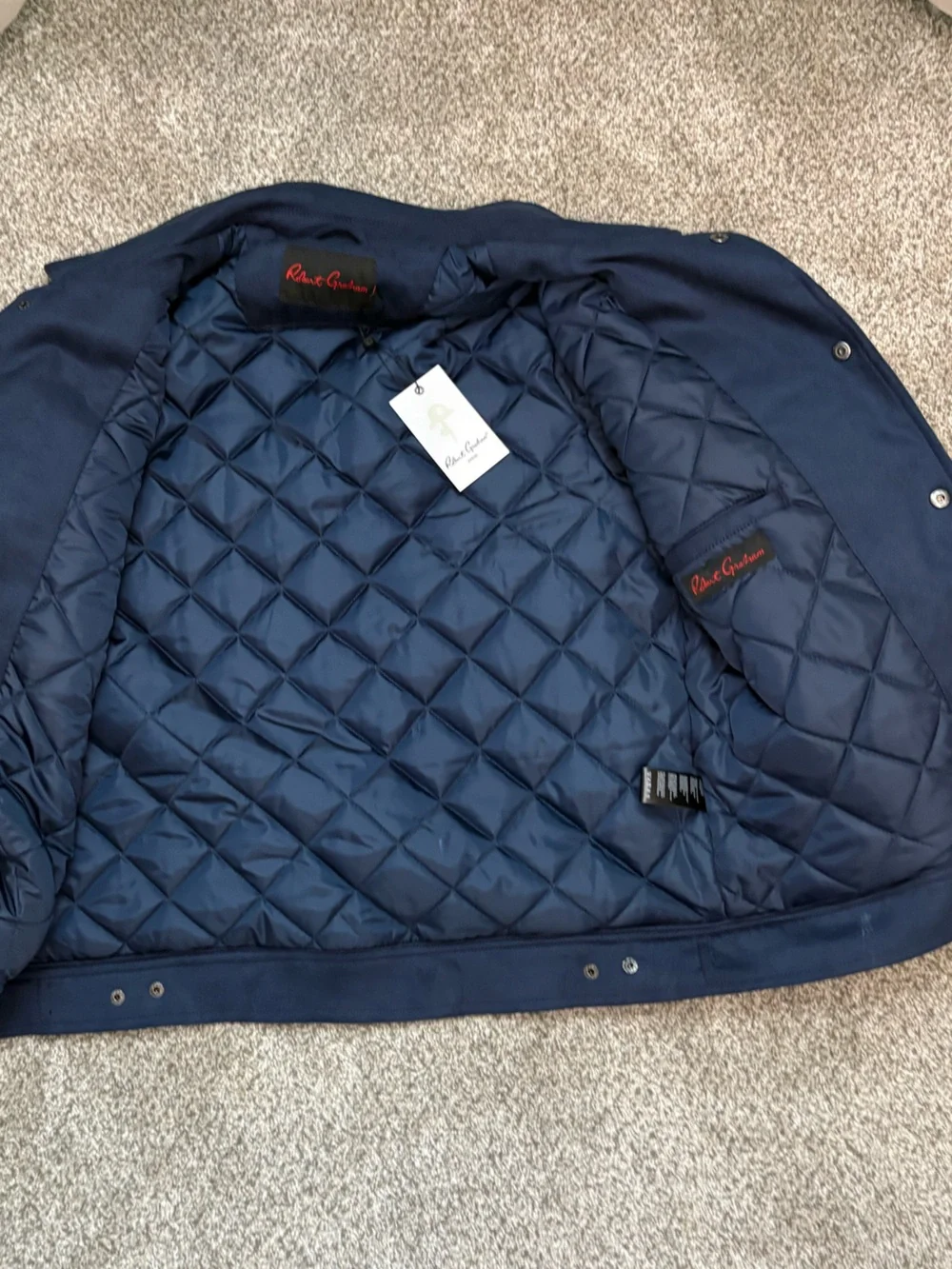 Robert Graham Navy Blue Vegan Suede Jacket -Small - SEE DESCRIPTION